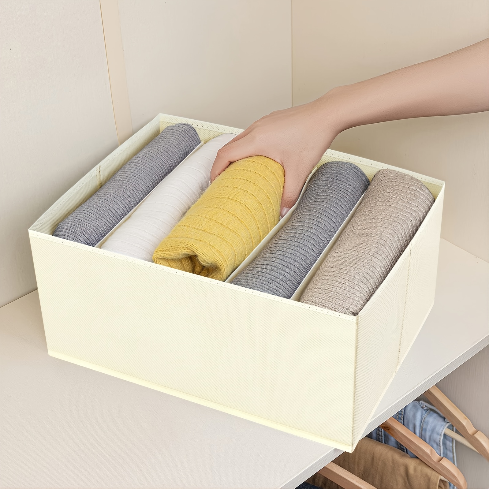 DIMJ Wardrobe Clothes Organizer, Foldable Jean Organizer for