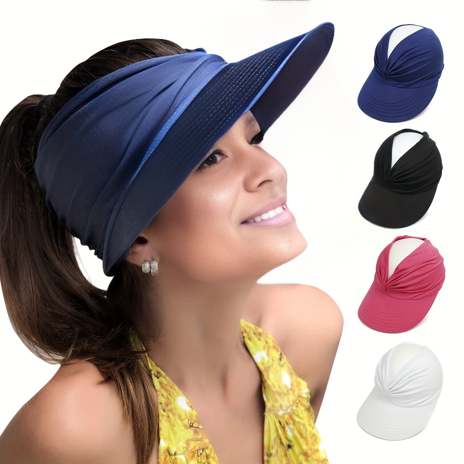 Sun Hat Women Uv Protection Breathable Empty Top High Bun - Temu Australia