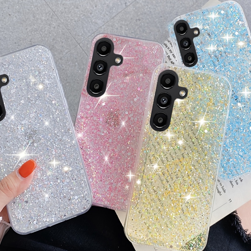 Shiny Glitter Silicone Case For Samsung Galaxy A14 A34 A54 A23 Soft Back Cover