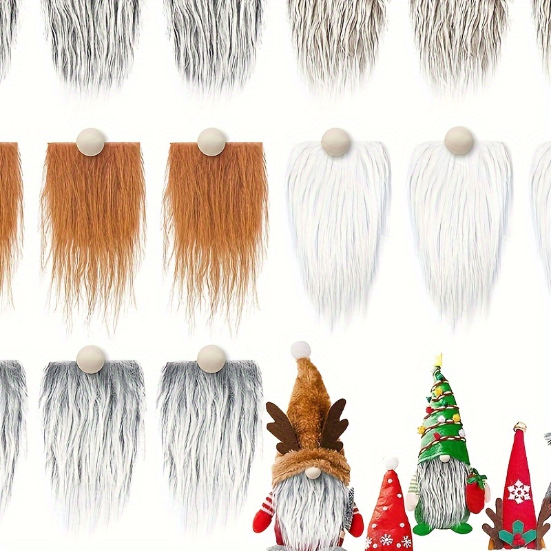 

45pcs Diy Christmas Beard Kit - Pre-cut Fur Fabric Beards With Unfinished Wooden Balls For Holiday Decor Crafts - Suitable For Halloween, Easter, Thanksgiving, & More