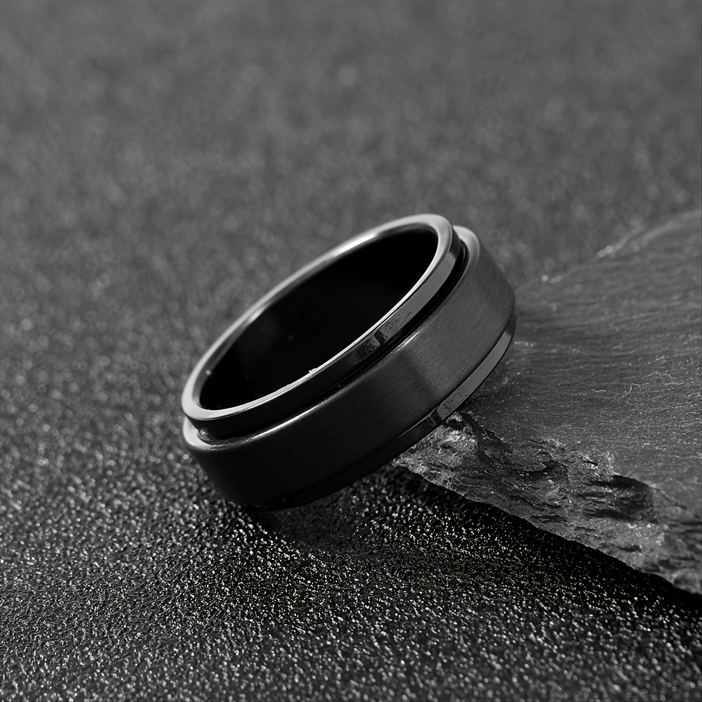 Spinner Ring Mens Rotating Stainless Steel Ring