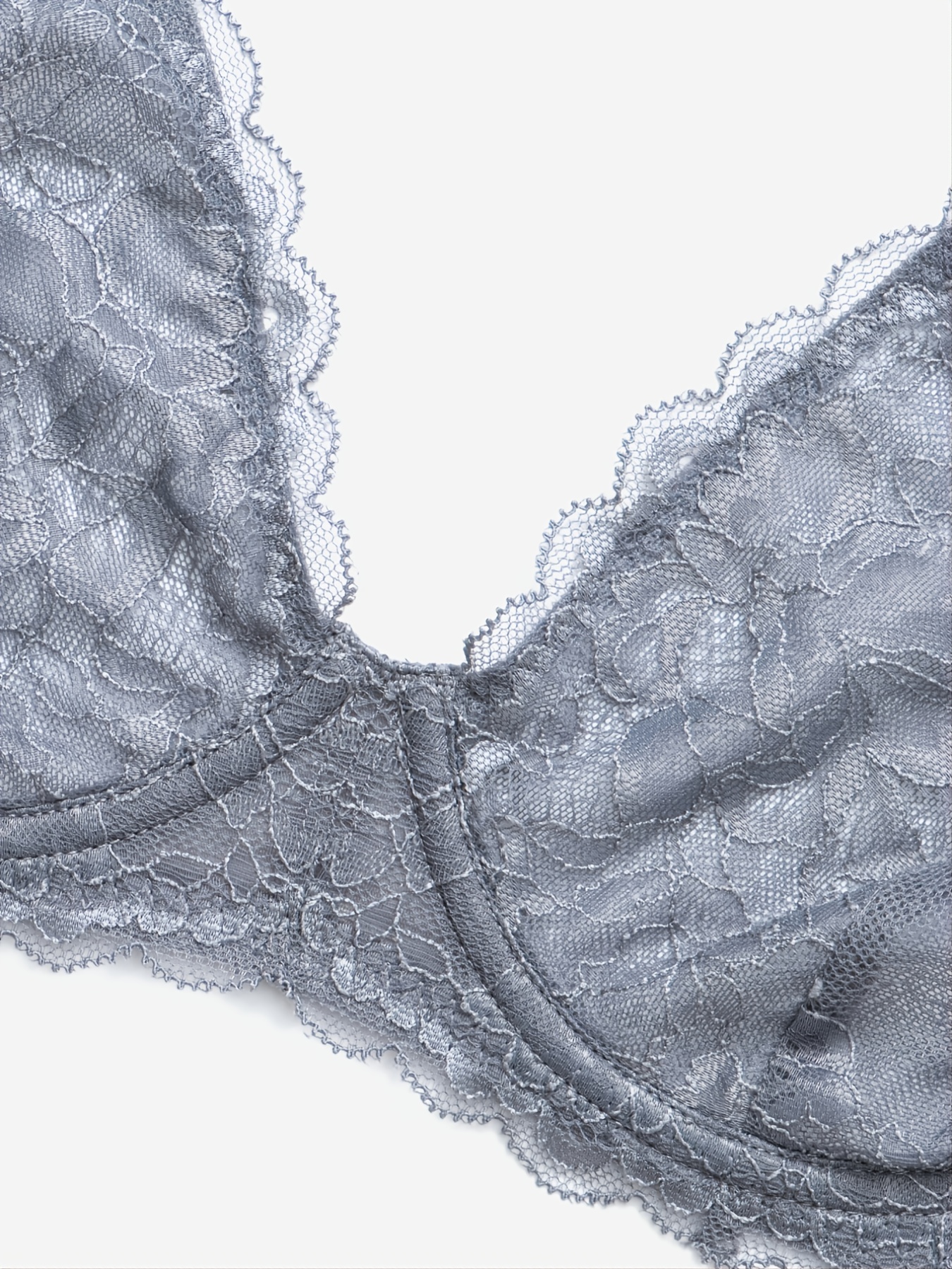 Women's Sexy Bra Sheer Lace Bra Plunge Unlined Full Coverage