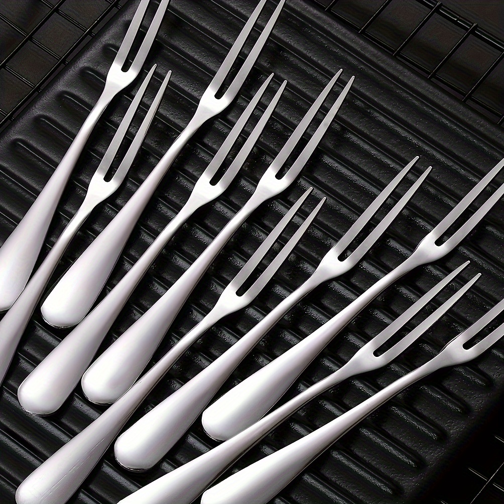 

20-piece Stainless Steel Dessert Forks Set, Dual Prong Fruit Forks For Appetizer, Bistro Style Snack Flatware