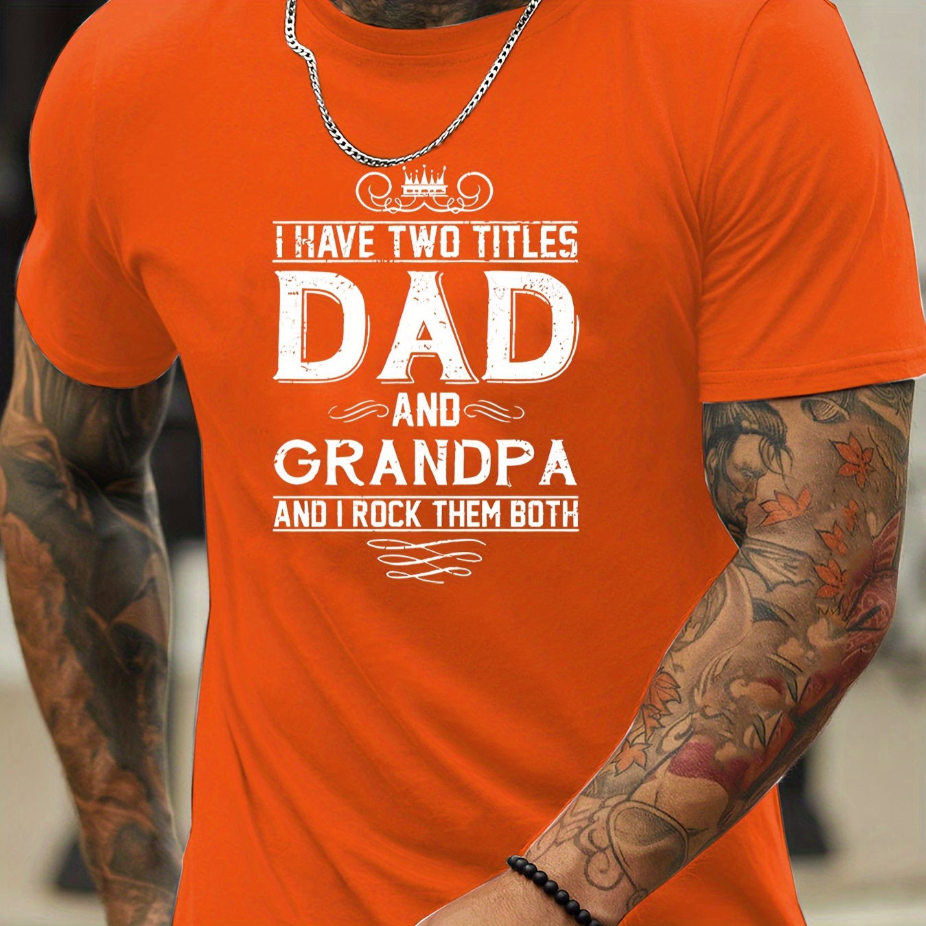 

Men's Trendy T-shirts, Fit, Casual Crew Neck Short Sleeves With "dad And " Print For Summer & Spring