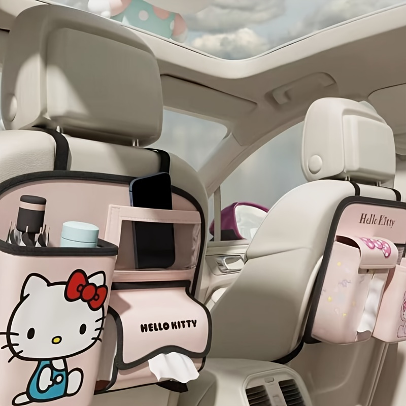 

Hello Kitty Car Seat Back Organizer - Leather, Multi-functional Storage Bag With Anti-dirt Protection Pad - Ideal For Daily Use & Birthday Gifts