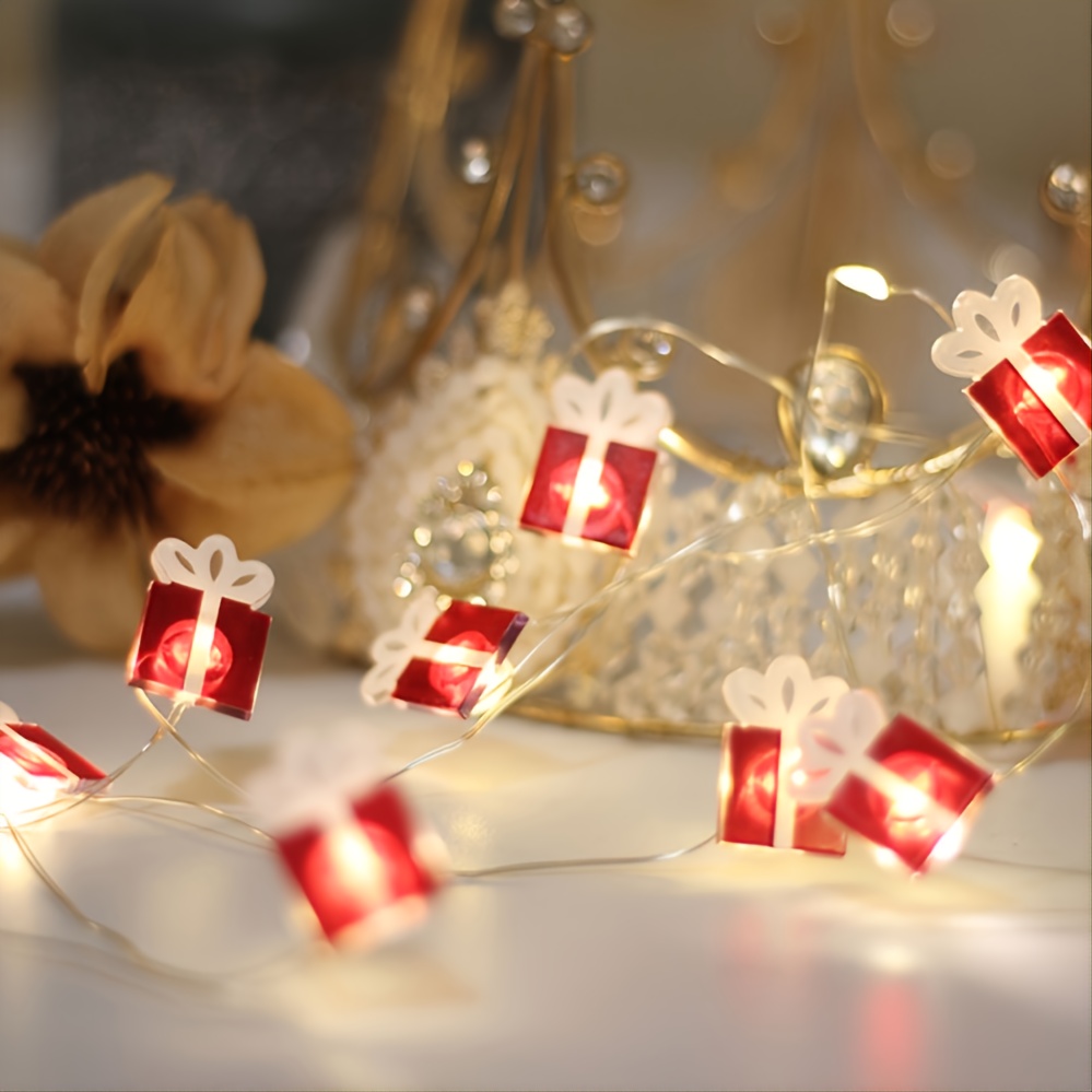 1pc 59.06inch 10 Lights Iron Art Red Christmas Stocking Shape Decoration  String Lights, Christmas Indoor Decoration String Lights, Christmas  Decoratio