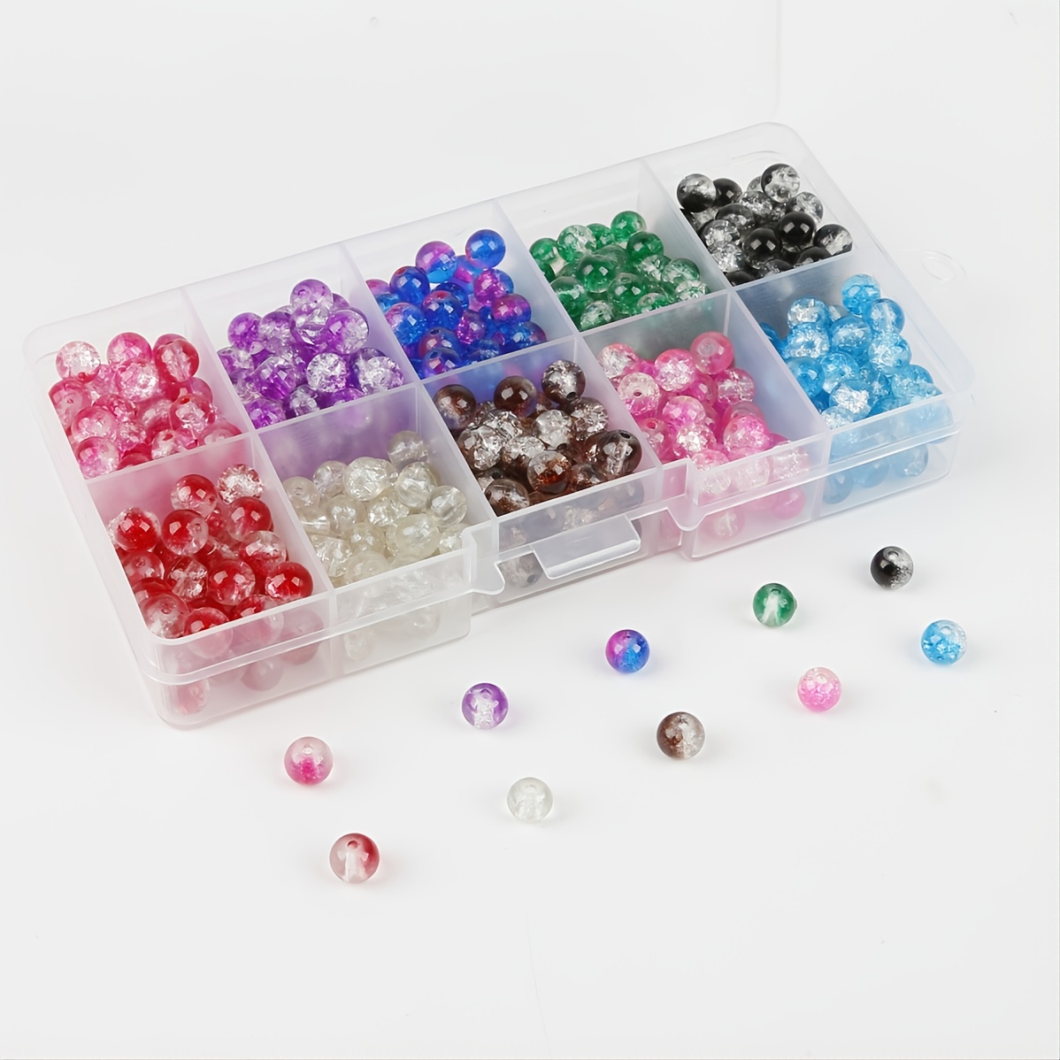 10 Grid Box 10 Color Glass Inner Bead 1box Pack Toys & Games Temu