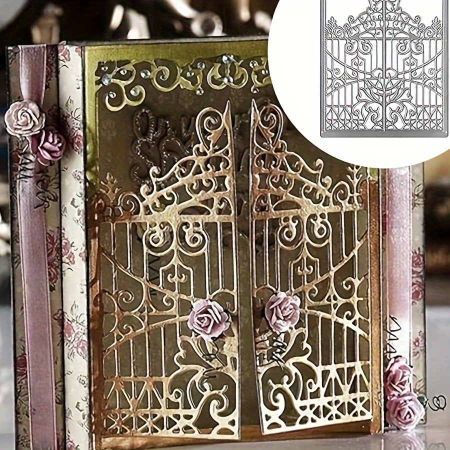 

1pc Metal Nesting Die Cuts Symmetrical Door Frame Cutting Dies For Card Making, Flower Lace Edge Cutting Dies Cutting Stencils For Diy Scrapbooking Album Decoration Embossing
