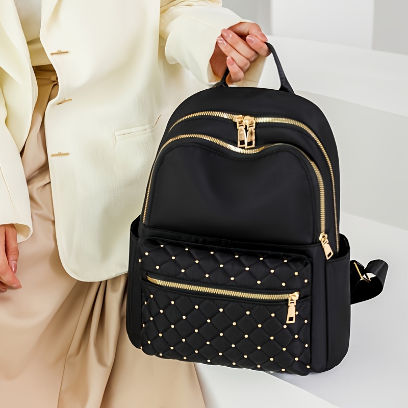 Cute Small Women's Backpack, Polka-dot Backpack With Adjustable Strap,  Zipper Casual Shoulder Bag - Temu