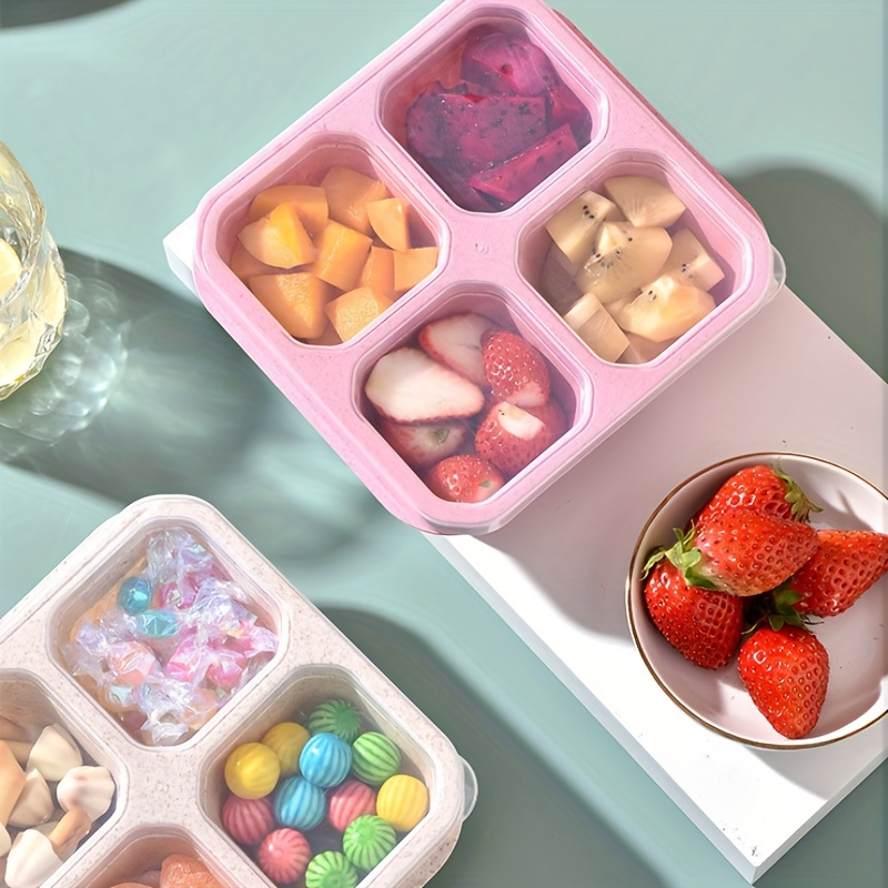 Food Box With Transparent Lid Snack Box Snack Plate Dried - Temu