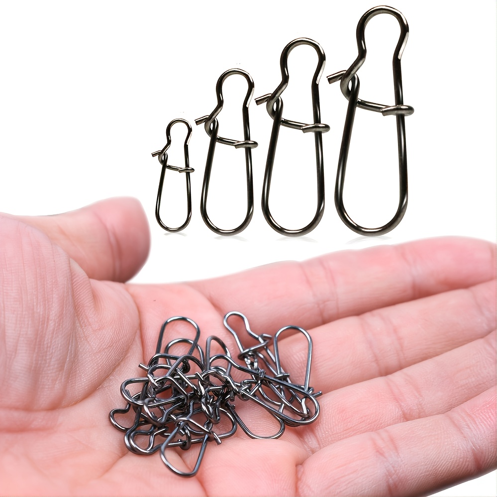 50pcs Fishing Connector Rings - Strong, Secure & Durable Swivel Lock Snaps  for Fresh & Saltwater Fishing