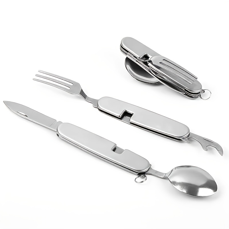 Portable Stainless Steel Cutlery Set With Bag - Perfect For Travel And  Outdoor Dining - Temu