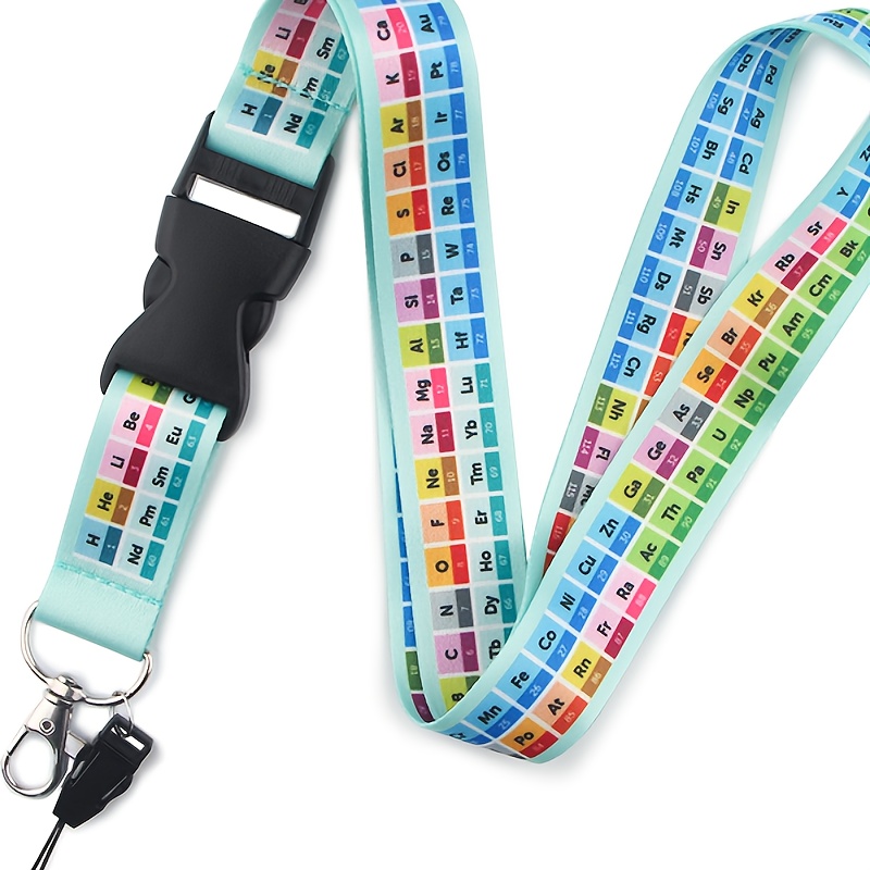 Periodic Table Print Lanyard Neck Strap ID Holder Safety 