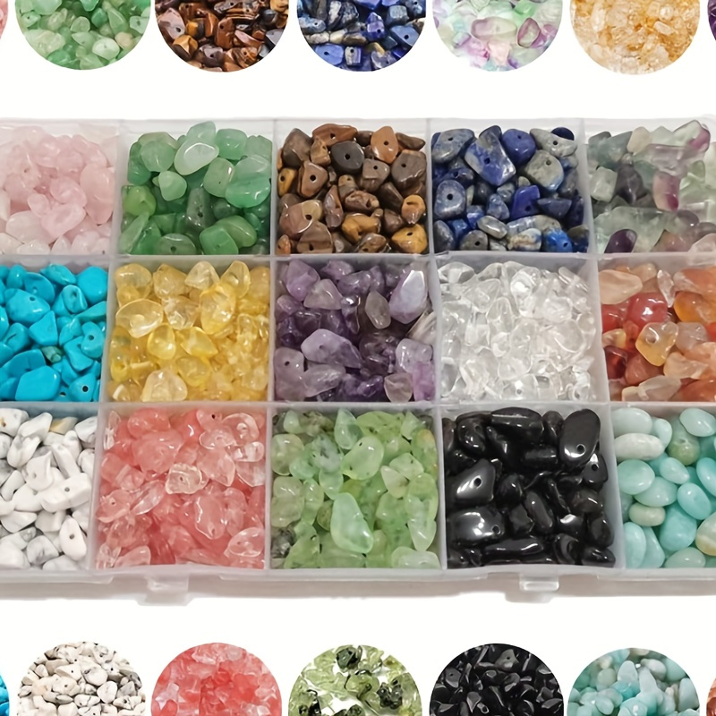

450pcs/box Natural Irregular Crystal Loose Rock Beads For Diy Jewelry Making Bracelet And Necklace Craft Set