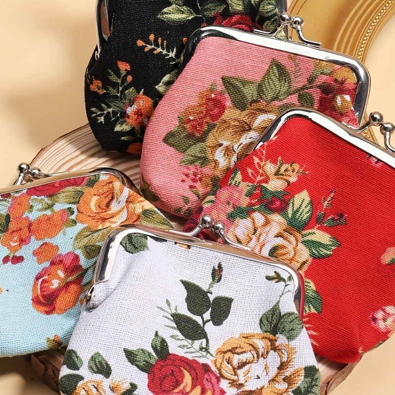 

Chic Print Coin Purses Set Of 5 - Polyester With Kiss Lock, & Party Favors