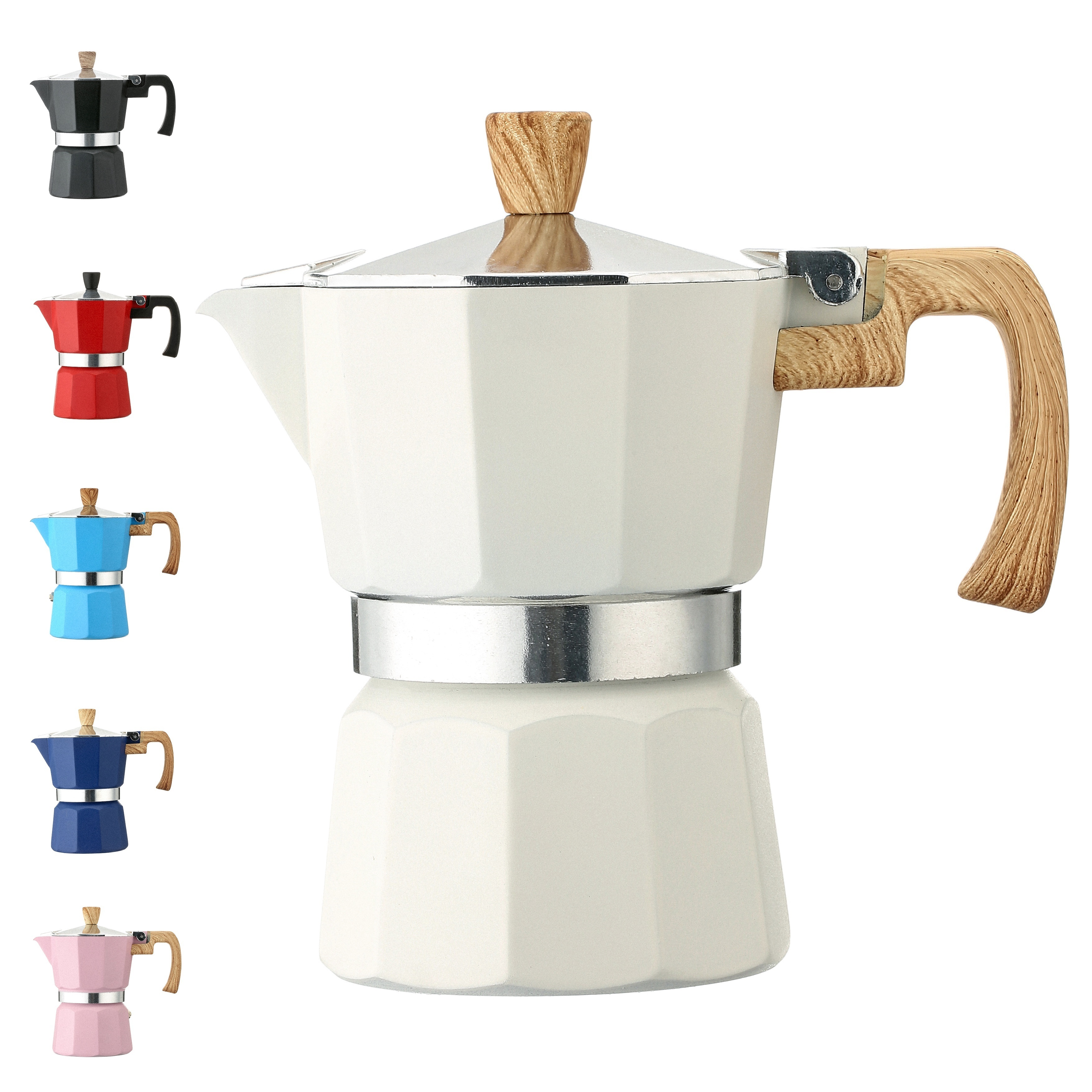 3/6/9/12 Cups Aluminum Italian Type Moka Pot Espresso Coffee Maker Stove  Home Office Use