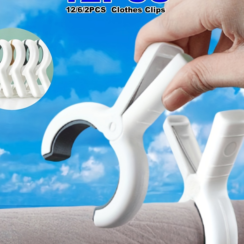 12pcs Hanger Clips Large Plastic Windproof Beach Towel Clothes