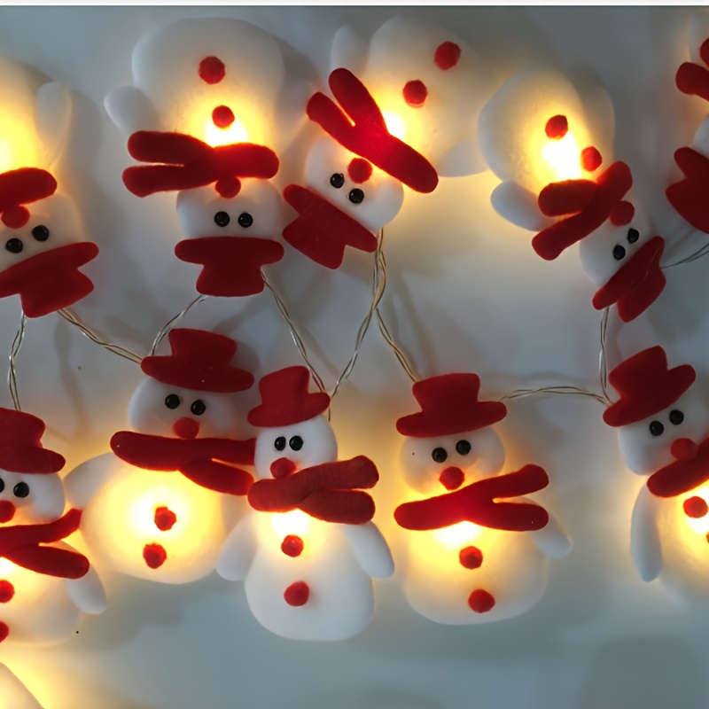 1 set of led christmas snowman string lights christmas ornaments decorations for christmas tree festive party 5 4ft 1 65m 10 lights details 8