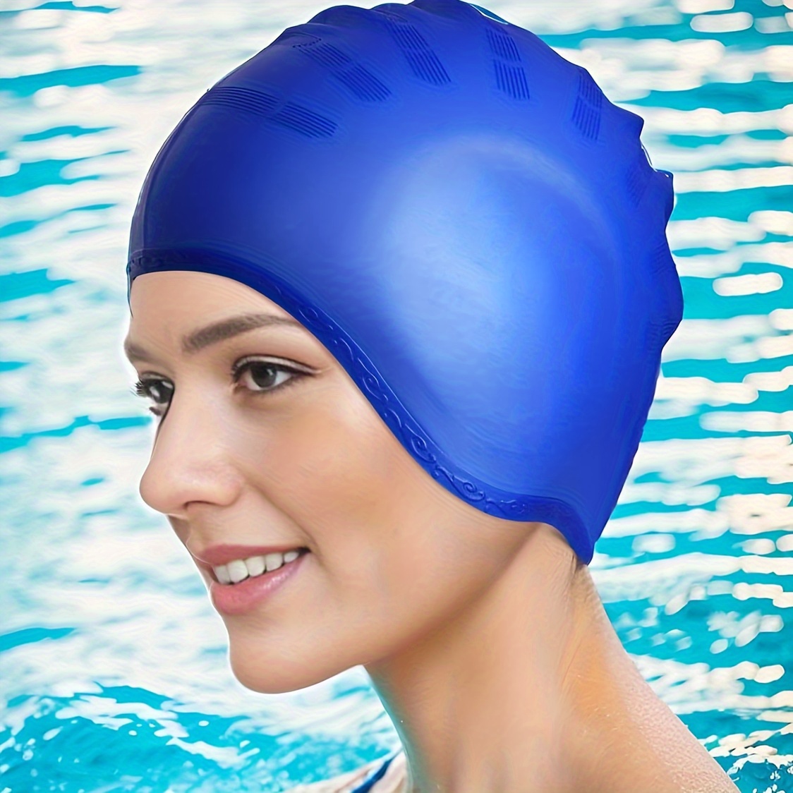 

2pc Tooluck Unisex Swim Cap For Women And Men, Long Swimming Hat