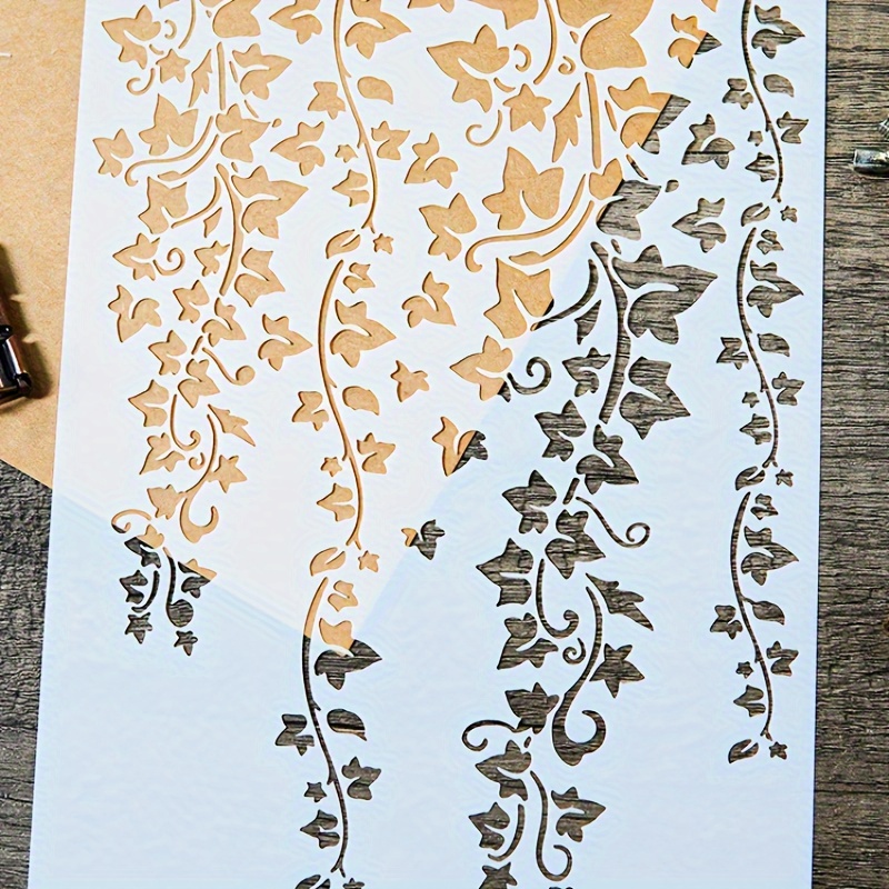 

Elegant Ivory Plastic Diy Layering Stencil With Drooping Design For Scrapbooking, Painting & Embossing - Ideal For Album Crafts