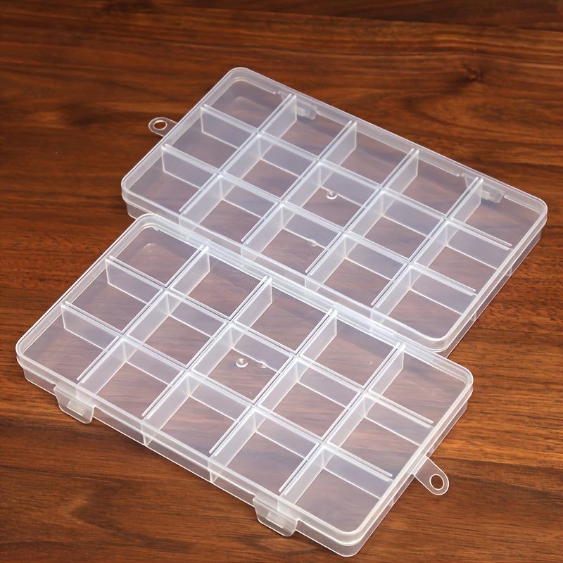 Snowkingdom Large 15 Grid Clear Organizer Box Adjustable Dividers