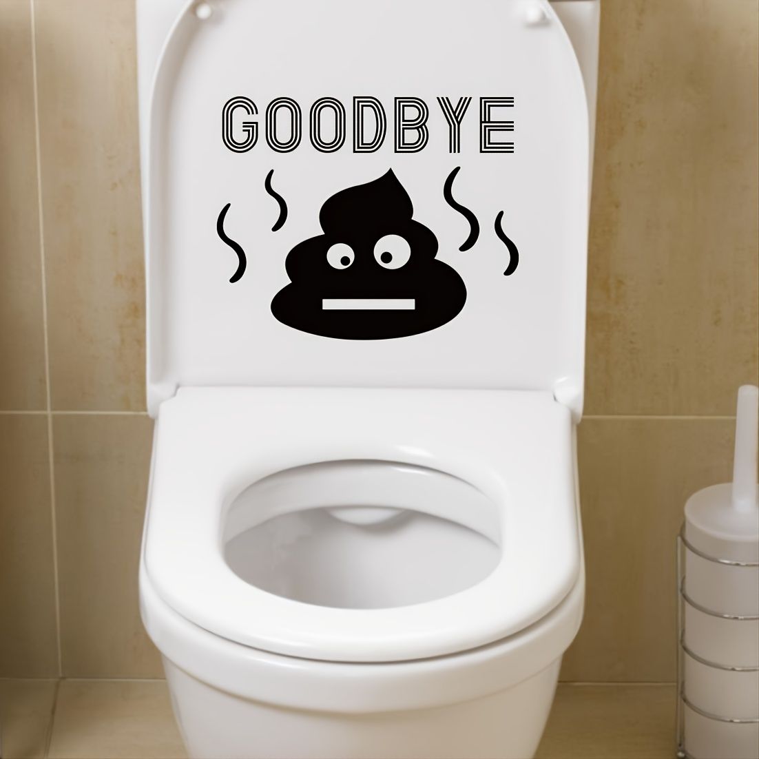 1pc Funny Cartoon Self Adhesive Toilet Sticker Toilet Decor | High-quality  & Affordable | Temu