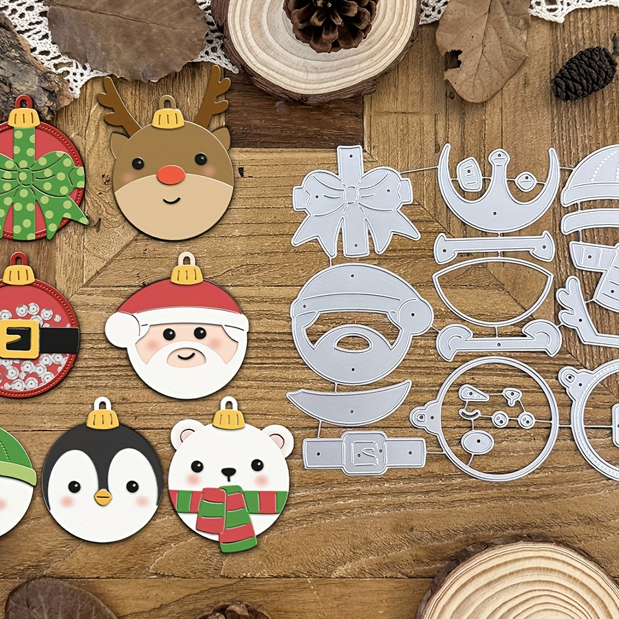 

[popular ] Christmas-themed Metal Cutting Dies Stencils - Santa, Reindeer, Polar Bear, Penguin, & Trees For Diy Scrapbooking And Paper Crafts