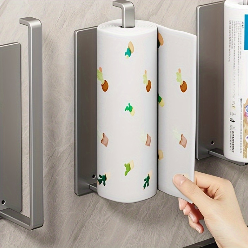 

durable Build" Magnetic Paper Towel Dispenser - Stainless Steel, Wall-mounted, No-drill Installation For Kitchen & Bathroom