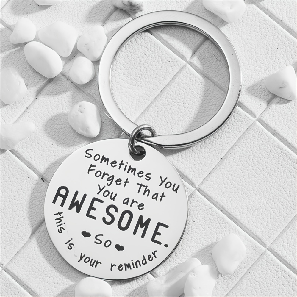 Temu Motivational Gift Stainless Steel Keychain for Best Friend Gift Inspirational Jewelry, Jewels for Daughter Gift Brother Gift Coworker Gift