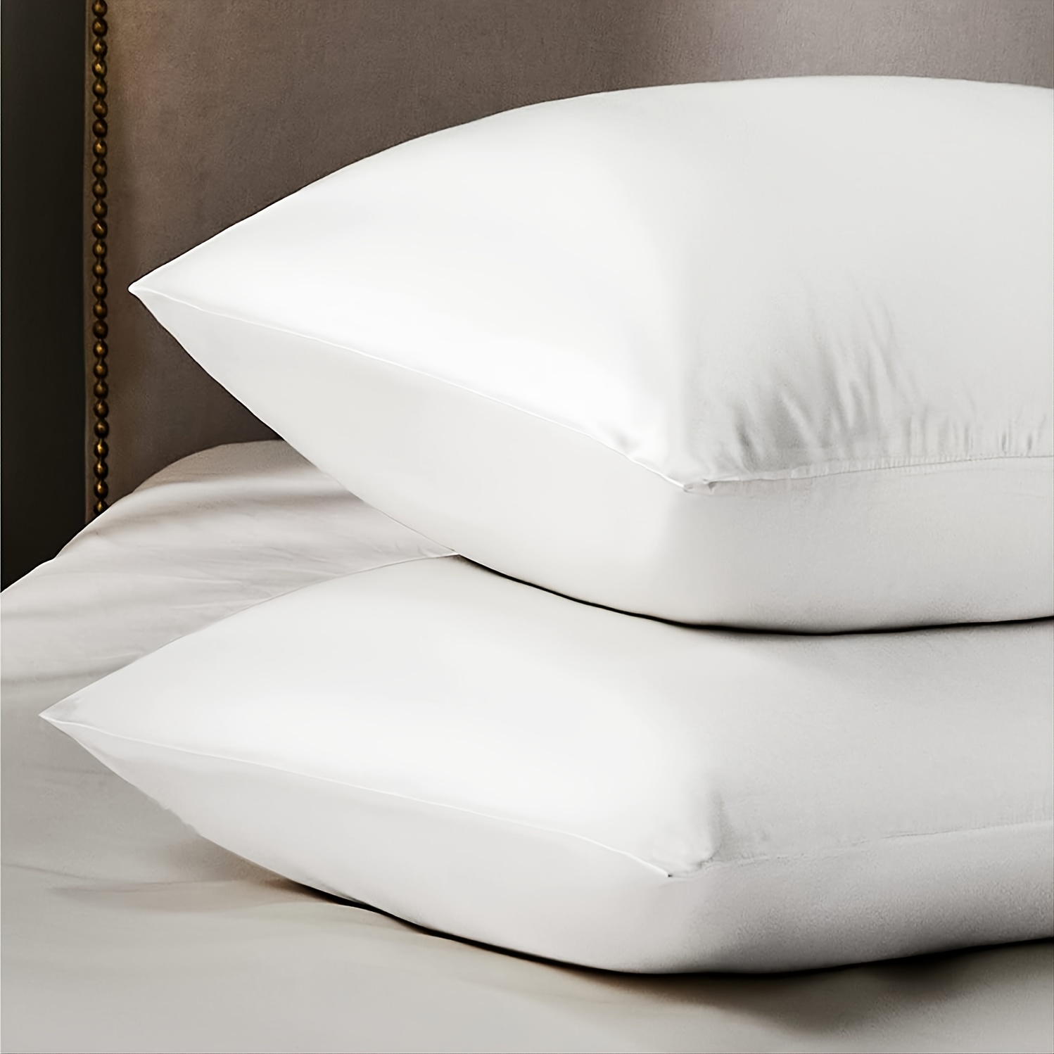 2pcs Satin Pillowcase Soft Pillow Case Envelope Closure Living Room Home Decor