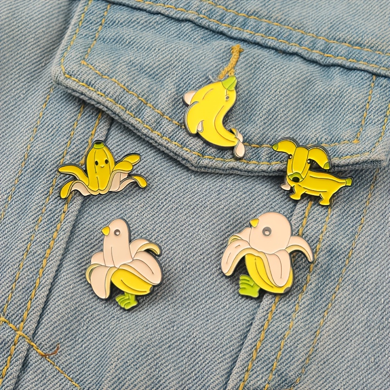 Funny Banana Shape Brooch Unique Cartoon Alloy Pin Clothes - Temu