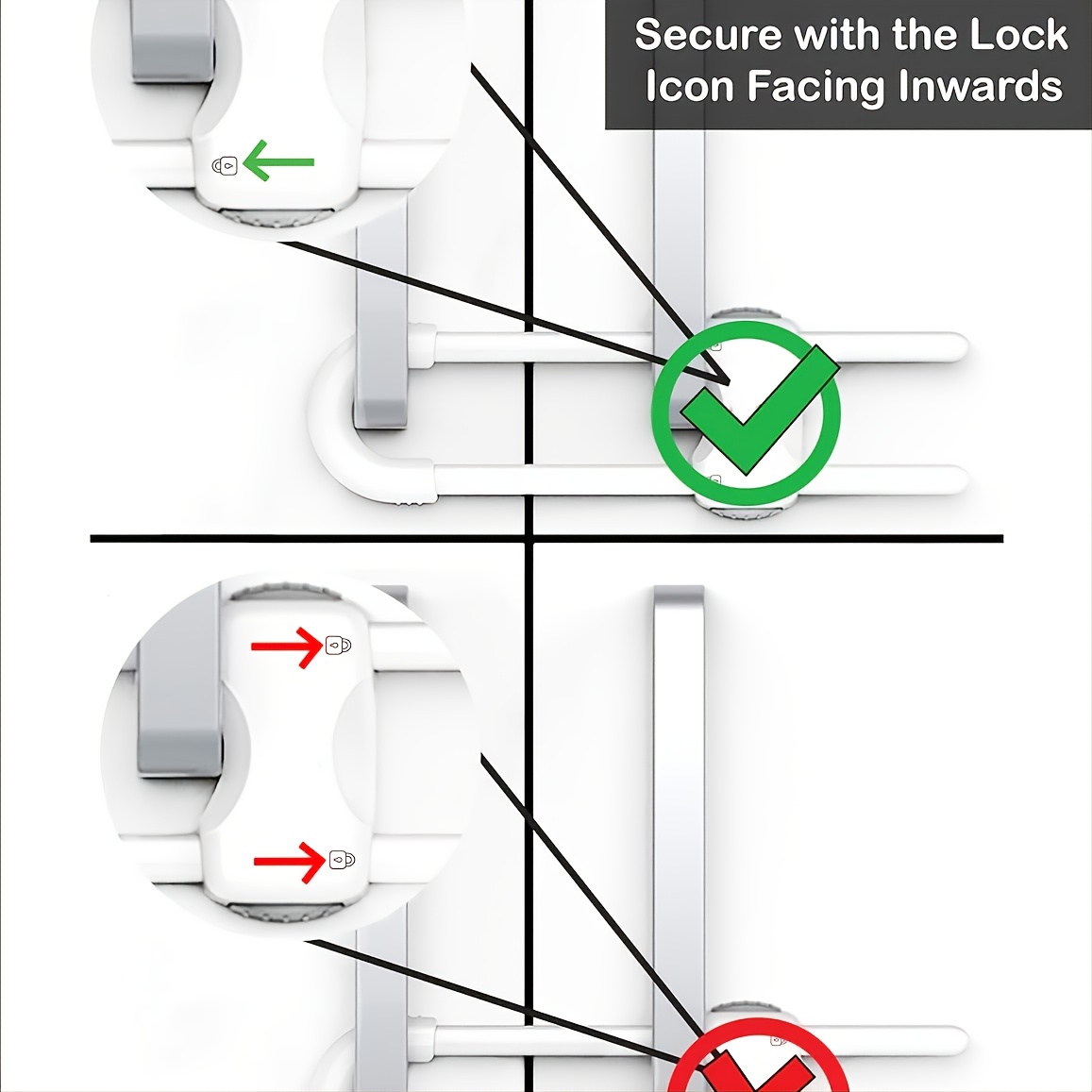 1pc Child Safety Lock,Hidden,Child Safety Spring Lock,Full Latch Cabinet  Lock Christmas, Halloween, Thanksgiving Day Gift