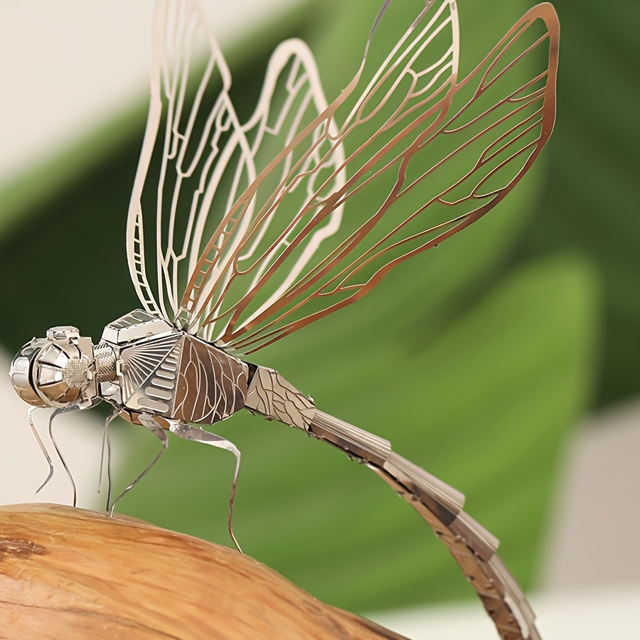 

Three-dimensional Metal Puzzle Insect Dragonfly 1pc Stainless Steel Puzzle Dragonfly Mantis 3d Handmade Diy Assembled Model 3d Three-dimensional Metal Puzzle Car Interior Desktop Ornament Decoration