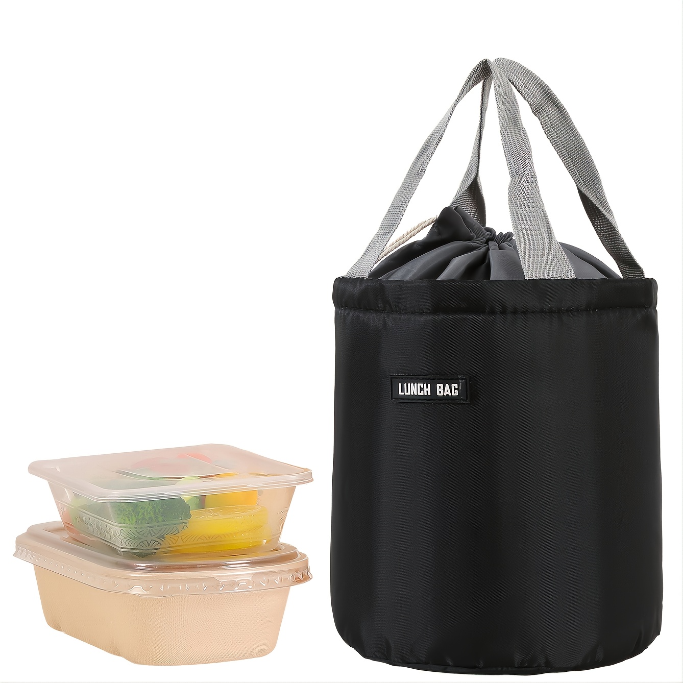 Portable Round Lunch Bag Heat Preservation Bucket Bag - Temu