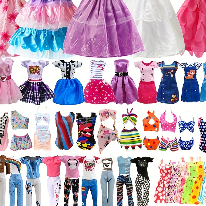 29 PCS Modern Style Barby Doll Clothes and Accessories - 2 Set Suits 2  Dresses 2 Outfits Tops and Pants 2 Glasses 10 Shoes 11 Handbags for 11.5  Inch Dolls : : Toys & Games