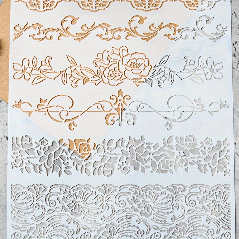 

[customer ] Reusable Lace Pattern Stencil For Diy Crafts, Scrapbooking, Card Making & Decor - Plastic Embossing Template