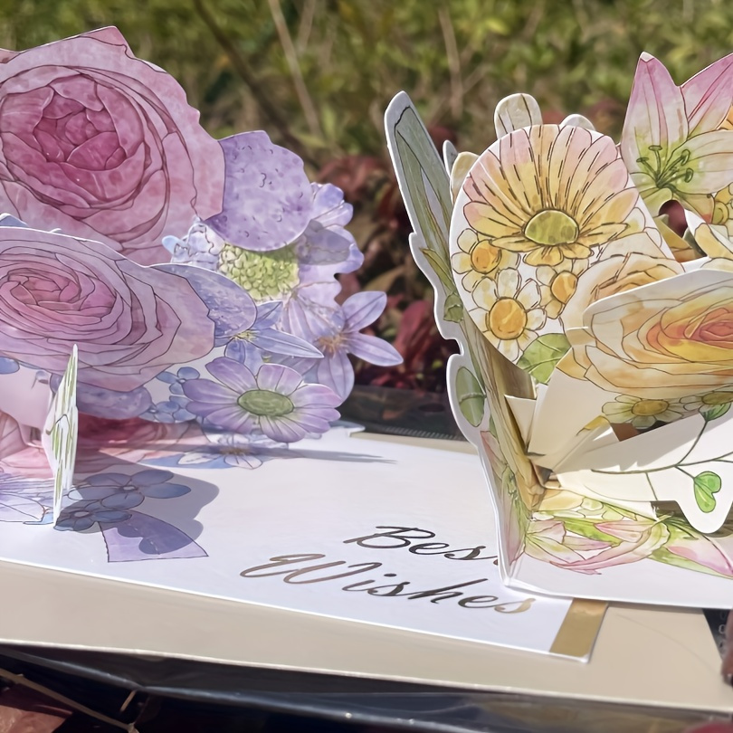 Chic Watercolor Printing Gilt Letter Cards With Envelopes - Temu