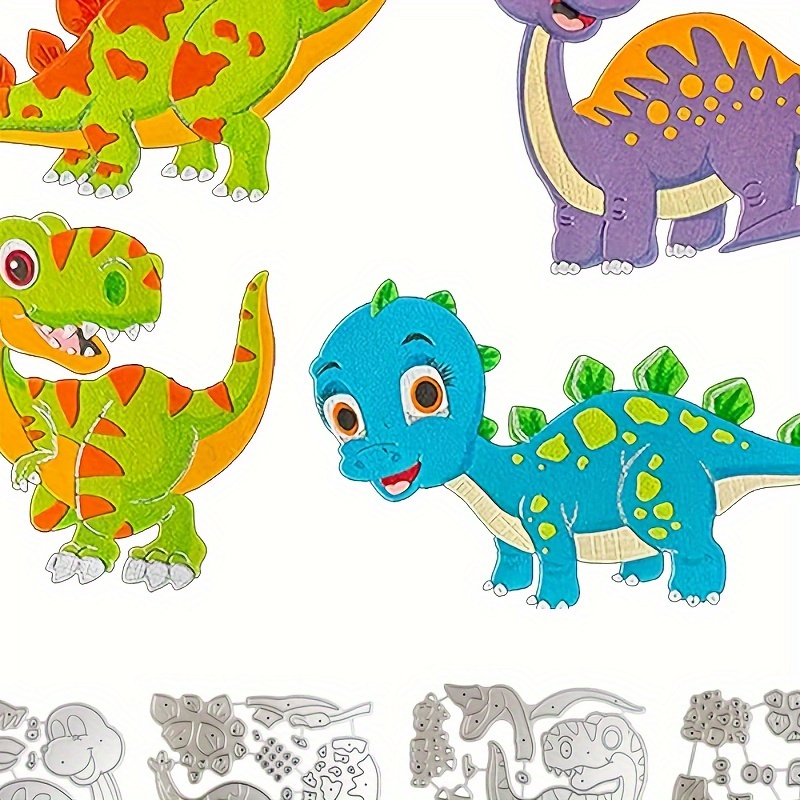 

4pcs 2024 Metal Cutting Dies Stencil, Dinosaurs Cutting Dies For Paper Card Making Scrapbooking Diy Cards Photo Album Craft Decorations