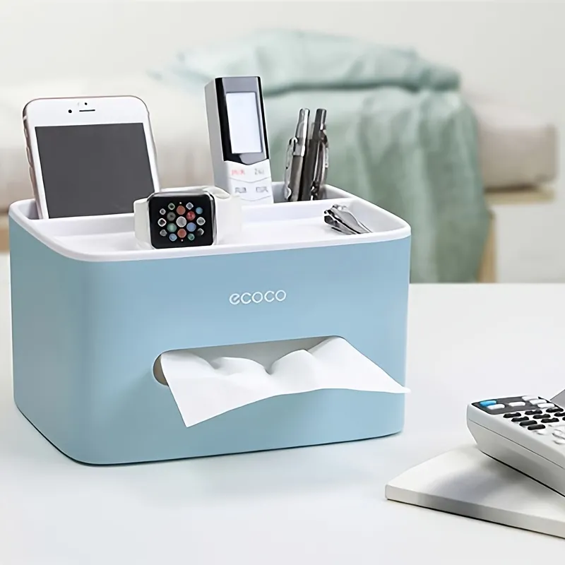 Ecoco Tissue Dispenser Napkin Box Holder Multi Function Remote Control  Storage Box Living Room Napkin Organizer