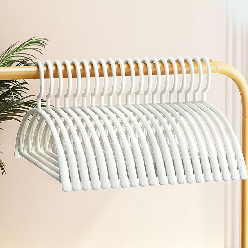 1pc White Anti-slip Hanger Non-marking Plastic Clothes Drying Rack For Home  Use