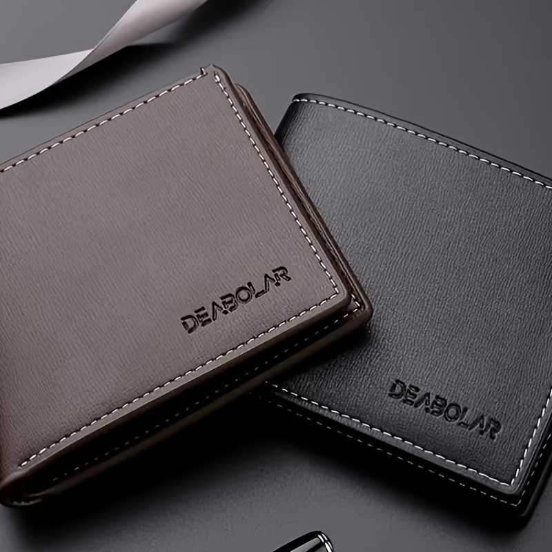 

1pc Men's Pu Leather Wallet Casual Style With Multiple Card Slots And Zipper Coin Pocket - Thin Fashion Card Holder, Ideal Valentine's Day Gift For Men