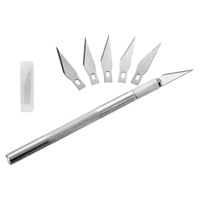 GOXAWEE Engraving Non-Slip Metal Scalpel Knife Kit And 6pcs #11 Blades  Cutter Craft Knives For Mobile Phone PCB Repair Hand Tools