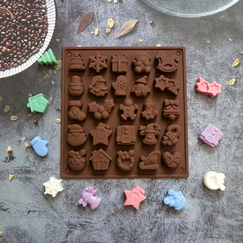 Christmas Chocolate Mold 3d Silicone Mold 25 Cavity Candy - Temu
