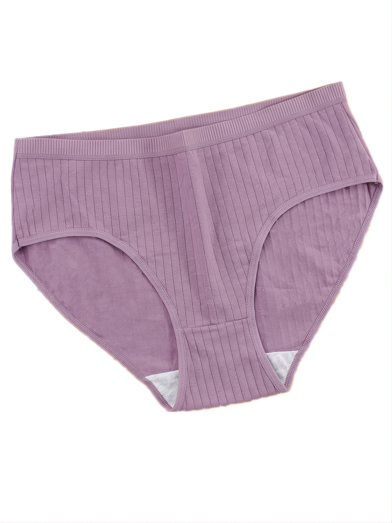 S-4XL Plus Size Women Cotton Panties Soft Mid Waist Underwear Solid Color  Panties Comfort Female