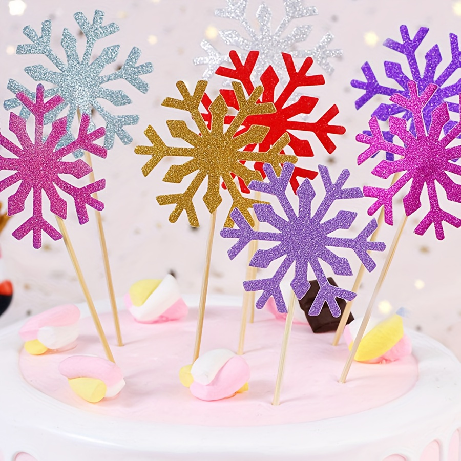 Snowflake Cake Toppers Frozen Cake Toppers Frozen Birthday - Temu