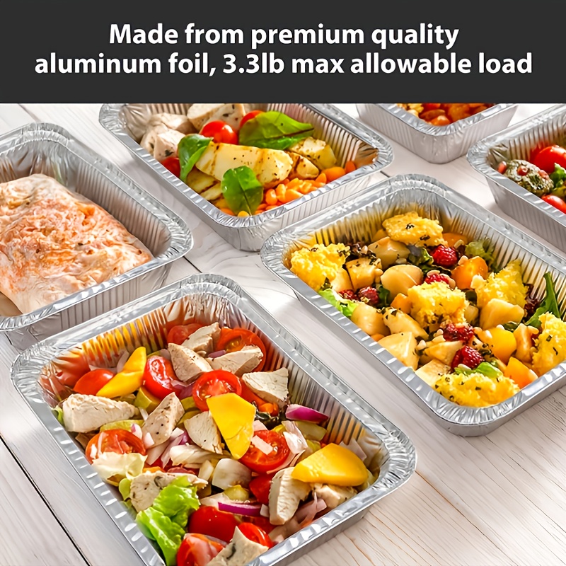 Rectangular Tin Foil Tray Disposable Food Containers Fast Box For BBQ Take  Away Cake Boxes Aluminum Packaging Salad Storage Bar