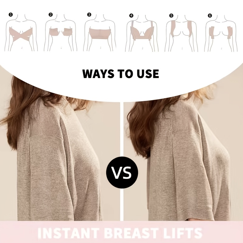5 Pairs Nipple Cover Instant Breast Lifts Tit Lift Clear Bra Tape Boob Shape