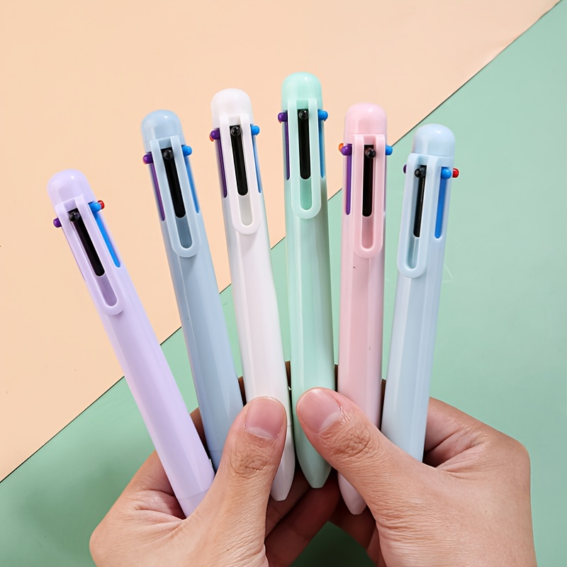 Random 1pc 6-Color Macaron Ballpoint Pens with 0.5mm Multi-Color Refills -  Perfect for Hand Ledger Writing