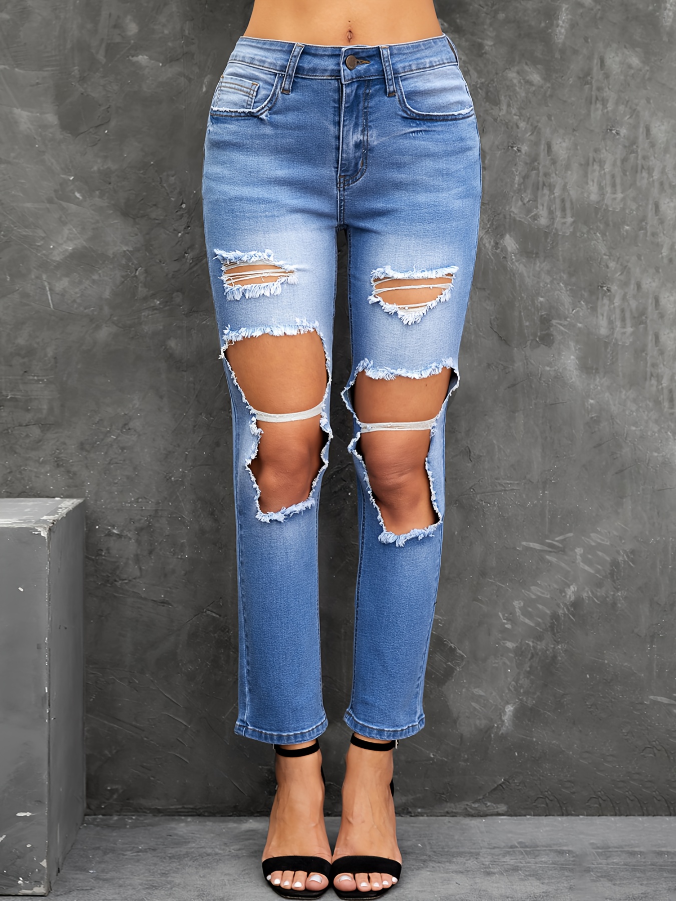 SamMoSon Pant Stretchers for Jeans Jeans Blouse for Women Ripped