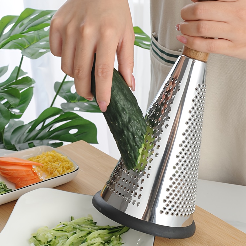 Cheese Grater With Handle, Stainless Steel With 3 Sides, Hand-crank Graters  Professional Box Grater For Parmesan Cheese, Vegetables, Ginger, Vertical  Stainless Steel Cone Graters, Kitchen Stuff, Clearance - Temu